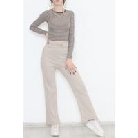 Crew Neck Striped Body Beige Brown - 12319.1567.