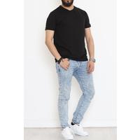 Bisiklet Yaka İki İplik Tişört Siyah - 152430.275.