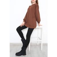 Bisiklet Yaka Tunik Kahve - 10574.253.