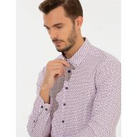 Pierre Cardin Burgundy Slim Fit Long Sleeve Shirt 1460922.VR014