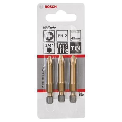Bosch Bits Uç Max Grip PH2 49 mm 3'lü
