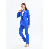 Костюм Атлас с брошью и золотыми пуговицами Saks Blue