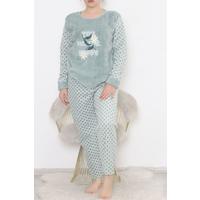 Plus Size Fleece Pijama Set Mint - 12533.1049.
