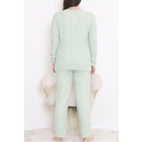 Büyük Beden İnterlok Pijama Takımı Mint - 17084.1048.