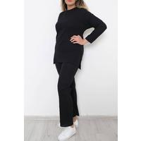 Büyük Beden Fitilli Takım Siyah - 10439.1567.