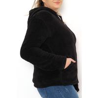Plus Size Plush Coat Black - 10358.107.