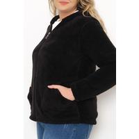Plus Size Plush Coat Black - 10358.107.