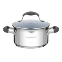 Stainless steel saucepan with glass lid, 18 cm, 2.2 l . MAUNFELD LAURA MCS22S08GR
