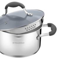 Stainless steel saucepan with glass lid, 18 cm, 2.2 l . MAUNFELD LAURA MCS22S08GR