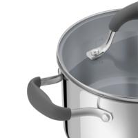 Stainless steel saucepan with glass lid, 18 cm, 2.2 l . MAUNFELD LAURA MCS22S08GR