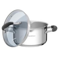 Stainless steel saucepan with glass lid, 18 cm, 2.2 l . MAUNFELD LAURA MCS22S08GR