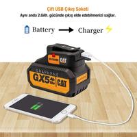 CAT DA18099 18Вольт 2А қос шығысты USB порты + жарықдиодты шам (батарея кірмейді)