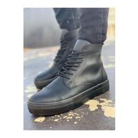 CH029 - CST Vulcanized Lace Up Erkek Bot SIYAH
