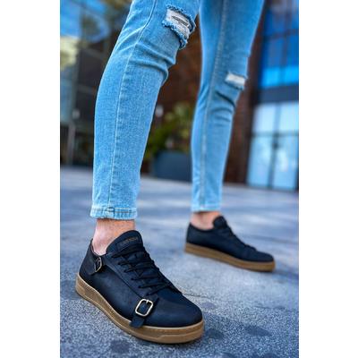CH191 - CKT Side Buckle Erkek Ayakkabı SIYAH