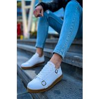 CH191 - CKT Side Buckle Erkek Ayakkabı BEYAZ