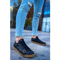 CH191 - CKT Side Buckle Erkek Ayakkabı SIYAH