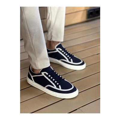 CH2505 - Keten Erkek Ayakkabı Lacivert Beyaz