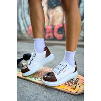 CH251 GBT Mirror Furry Kadın Ayakkabı BEYAZ/TABA