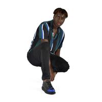 CH251 GST Mirror Furry Erkek Ayakkabı SIYAH/SAX MAVI