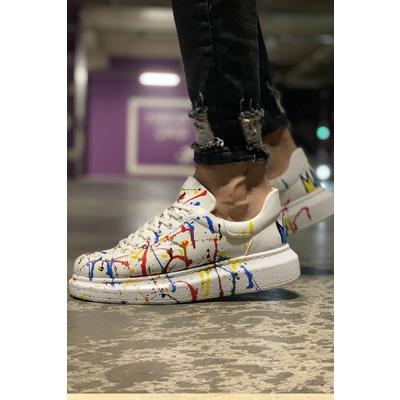 CH254 - CBT Pittura Erkek Ayakkabı 414 SARI / KIRMIZI PÜSKÜRTME