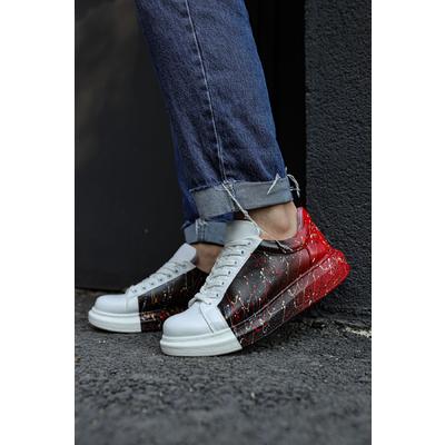 CH254 - CBT Pittura Erkek Ayakkabı 415 SIYAH / KIRMIZI PÜSKÜRTME