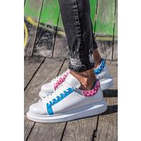 CH254 - CBT Pittura Erkek Ayakkabı 420 MAVI-PEMBE ISLEME