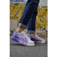 CH254 - CBT Pittura Erkek Ayakkabı 447 BEYAZ / MOR