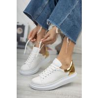 CH259 ABT Specchio Kadın Ayakkabı BEYAZ/ALTIN