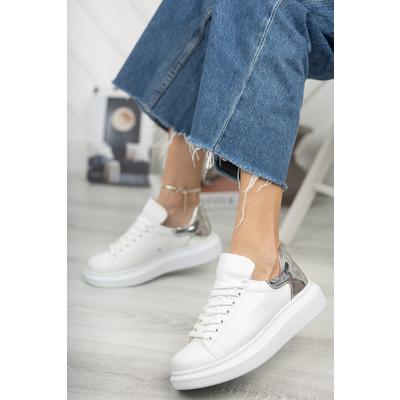 CH259 ABT Specchio Kadın Ayakkabı BEYAZ/GUMUS