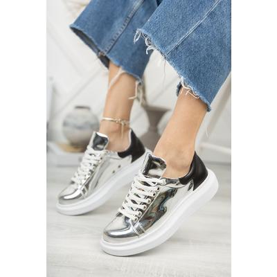 CH259 ABT Specchio Kadın Ayakkabı GUMUS/SIYAH