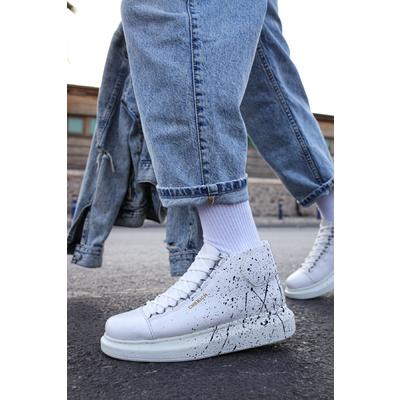 CH263 - CBT Lyse Erkek Ayakkabı 454 BEYAZ / SIYAH SPLASH