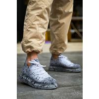 CH307 - Renkli Tricot Erkek Ayakkabı Gri Splush