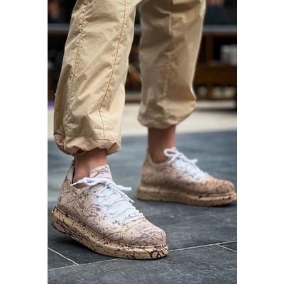 CH307 - Renkli Tricot Erkek Ayakkabı Kum Splush