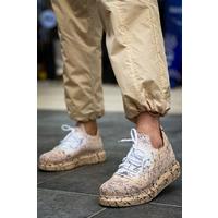 CH307 - Renkli Tricot Erkek Ayakkabı Kum Splush