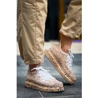 CH307 - Renkli Tricot Erkek Ayakkabı Kum Splush