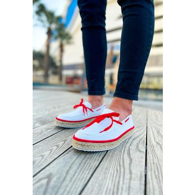 CH311 - Espadril Erkek Ayakkabı BEYAZ/KIRMIZI