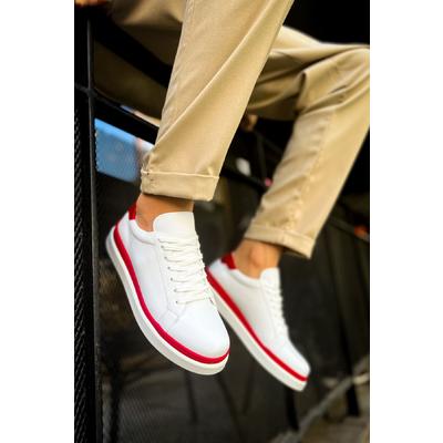 CH979 - Santoni GBT Spor Erkek Ayakkabı BEYAZ/KIRMIZI