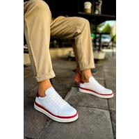 CH979 - Santoni GBT Spor Erkek Ayakkabı BEYAZ/KIRMIZI