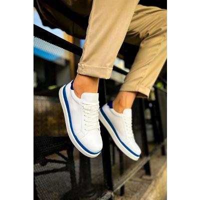 CH979 - Santoni GBT Spor Erkek Ayakkabı BEYAZ/MAVI