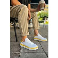 CH979 - Santoni GBT Spor Erkek Ayakkabı BEYAZ/SARI