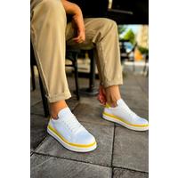 CH979 - Santoni GBT Spor Erkek Ayakkabı BEYAZ/SARI