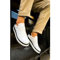 CH979 - Santoni GBT Spor Erkek Ayakkabı BEYAZ/SIYAH