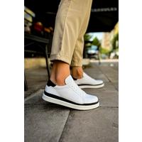 CH979 - Santoni GBT Spor Erkek Ayakkabı BEYAZ/SIYAH