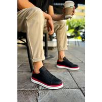 CH979 - Santoni GBT Spor Erkek Ayakkabı SIYAH/KIRMIZI