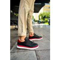 CH979 - Santoni GBT Spor Erkek Ayakkabı SIYAH/KIRMIZI