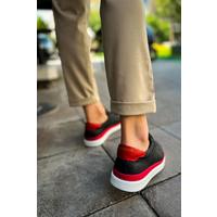 CH979 - Santoni GBT Spor Erkek Ayakkabı SIYAH/KIRMIZI
