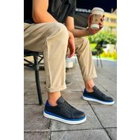 CH979 - Santoni GBT Spor Erkek Ayakkabı SIYAH/MAVI