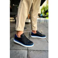 CH979 - Santoni GBT Spor Erkek Ayakkabı SIYAH/MAVI