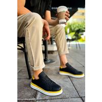 CH979 - Santoni GBT Spor Erkek Ayakkabı SIYAH/SARI