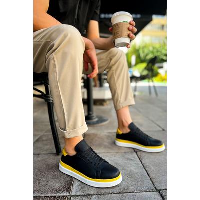 CH979 - Santoni GBT Spor Erkek Ayakkabı SIYAH/SARI